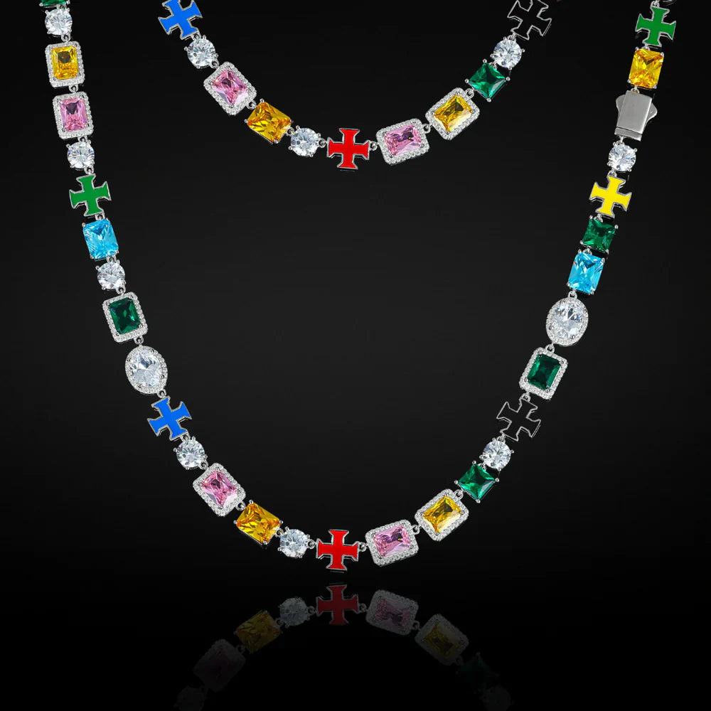 Cioz Blue Baguette Tennis Necklace