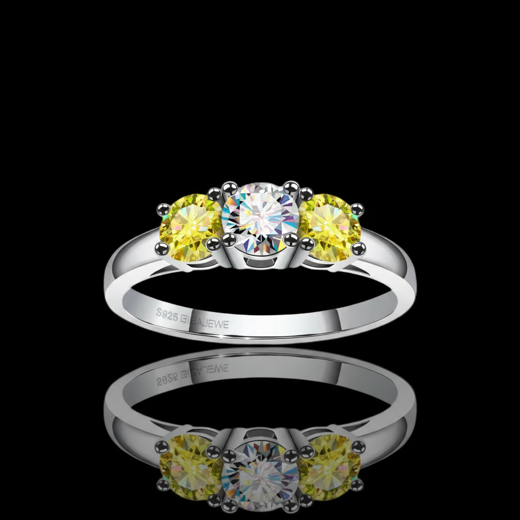 CLISTOE 1.0ct D VVS1 Round Cut Moissanite Ring