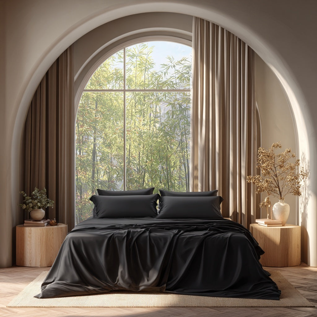 BLACK - Mulberry Silk Bed Ensemble Set