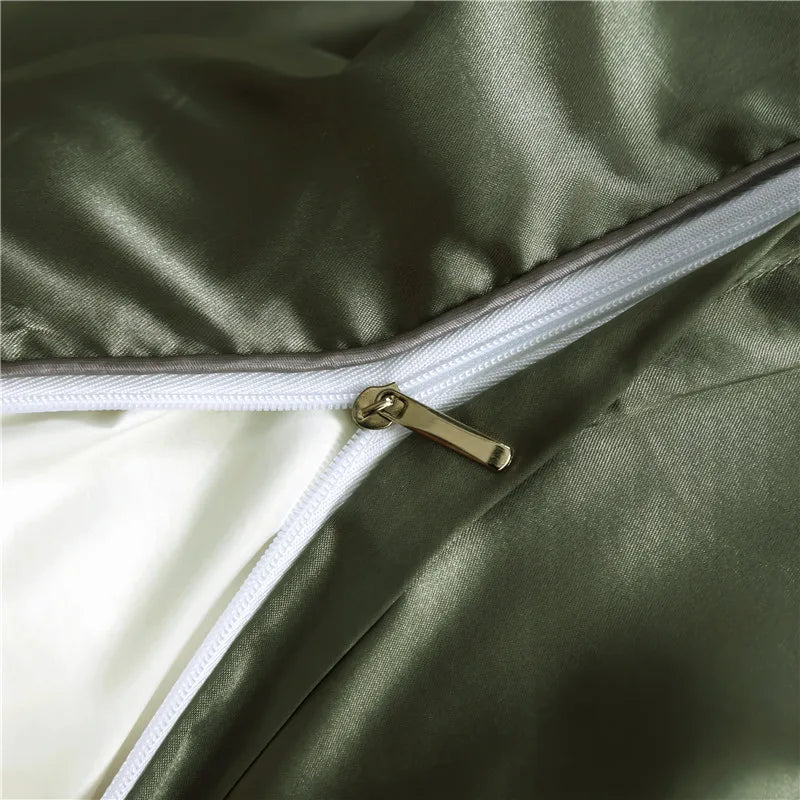 ARMY GREEN - Mulberry Silk Bed Ensemble Set