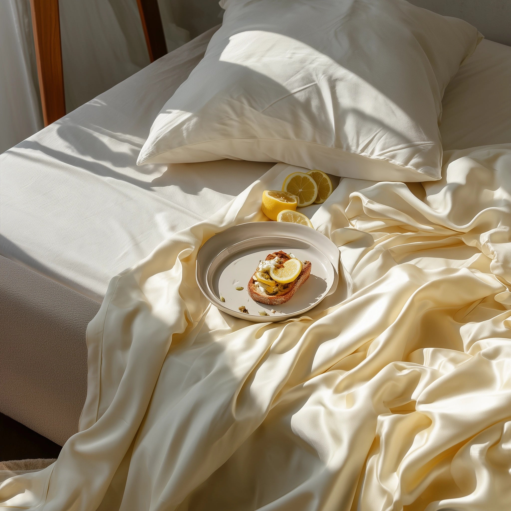 Beige Élise Soie - Mulberry Silk Bed Ensemble Set