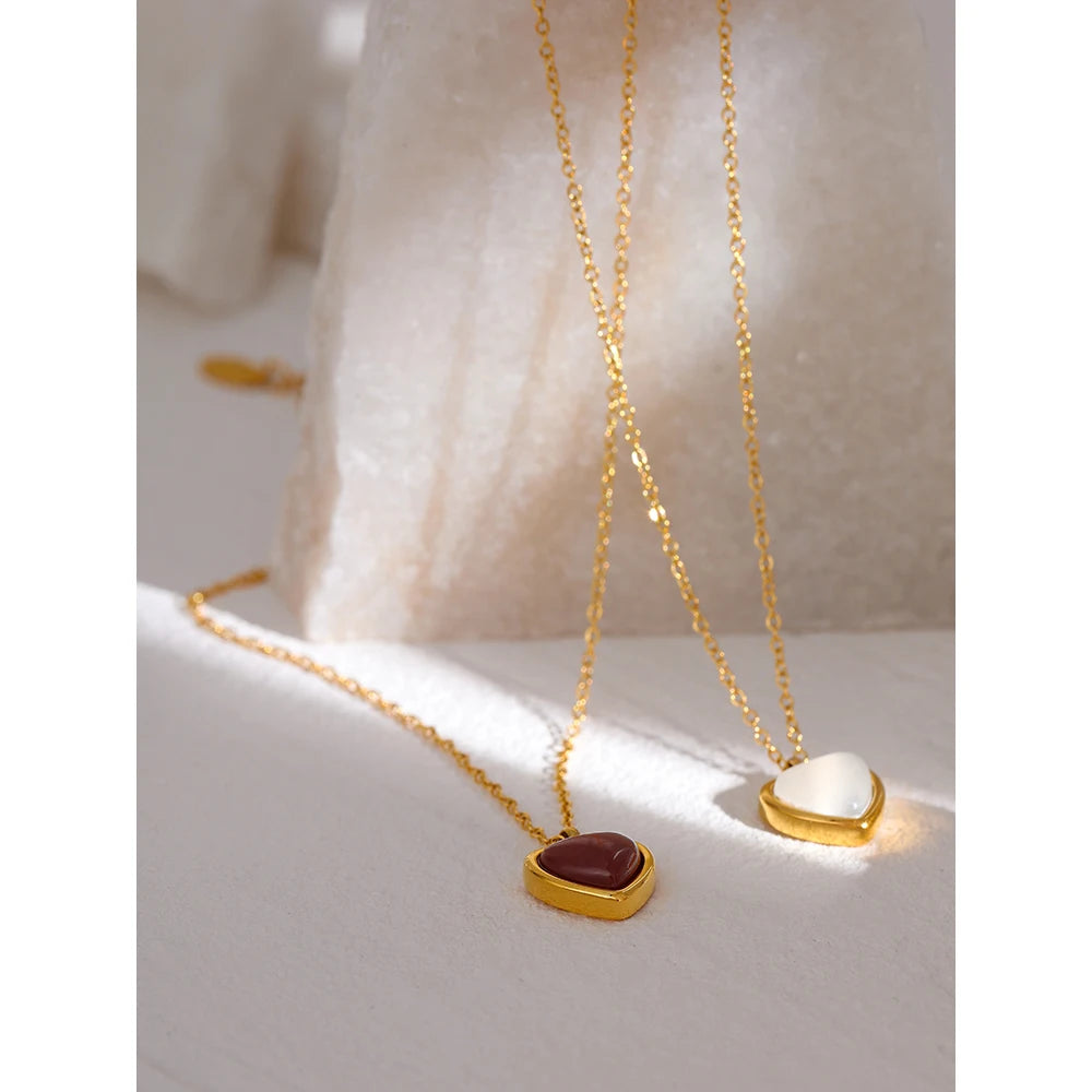 Heart Pendant Stone Agate