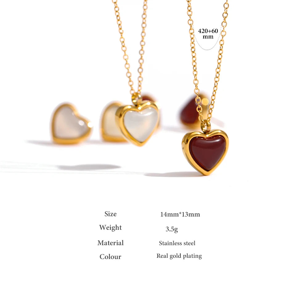 Heart Pendant Stone Agate
