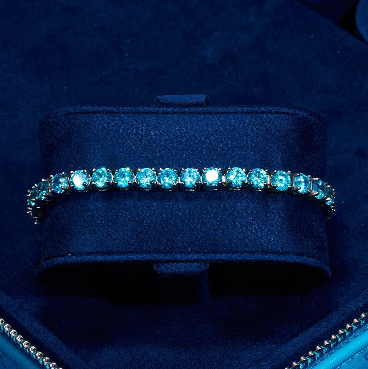 Blue Moissanite Tennis Bracelet