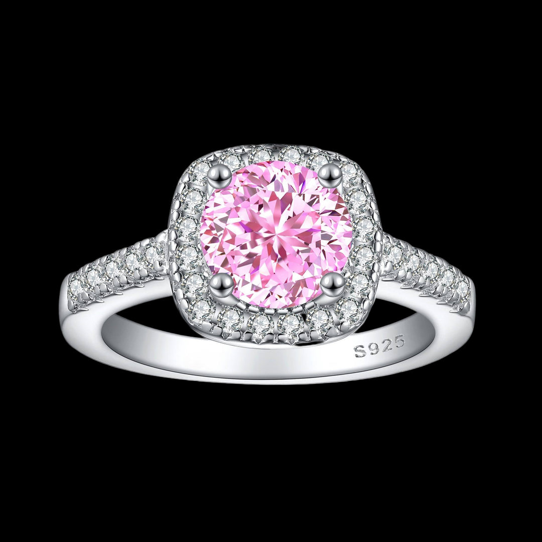 Pink 18K Moissanite Ring