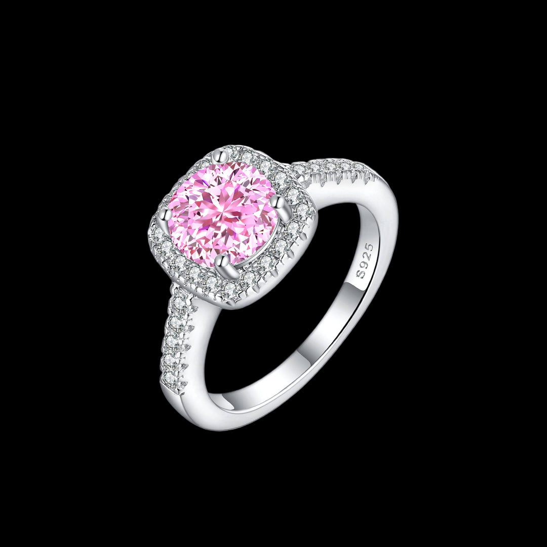 Pink 18K Moissanite Ring