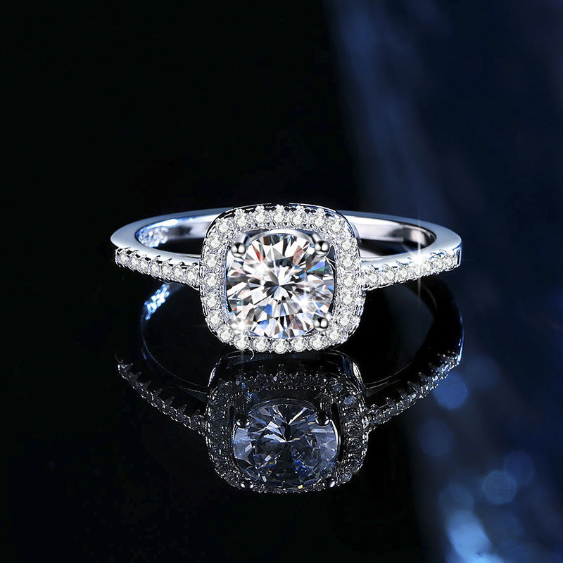 White Moissanite 18K Ring