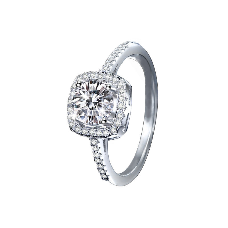 White Moissanite 18K Ring