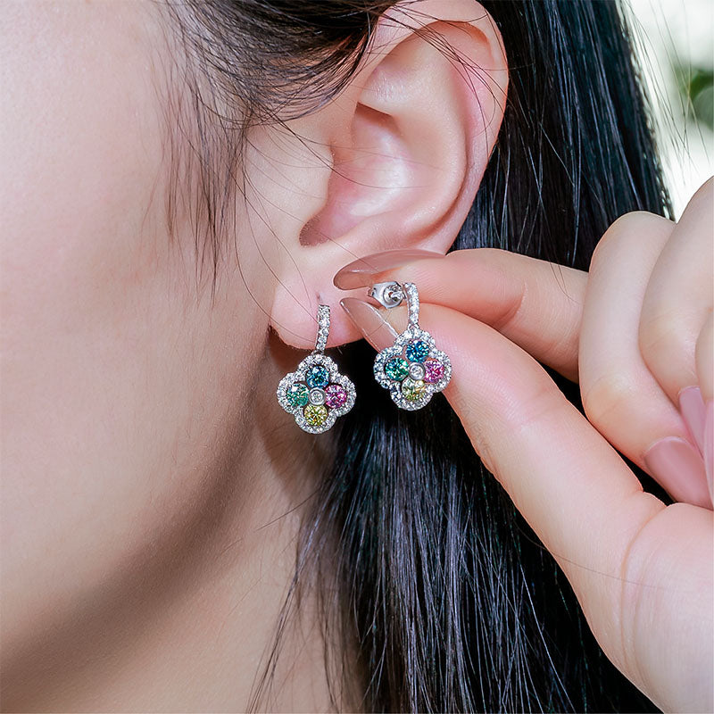 18K Round-Cut Moissanite Earrings