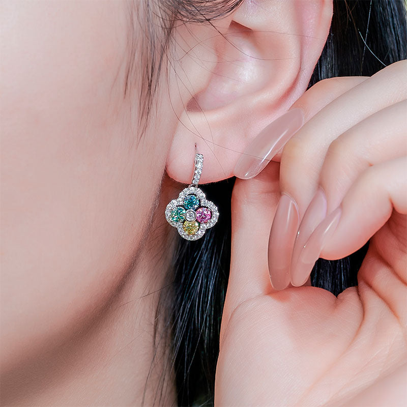 18K Round-Cut Moissanite Earrings