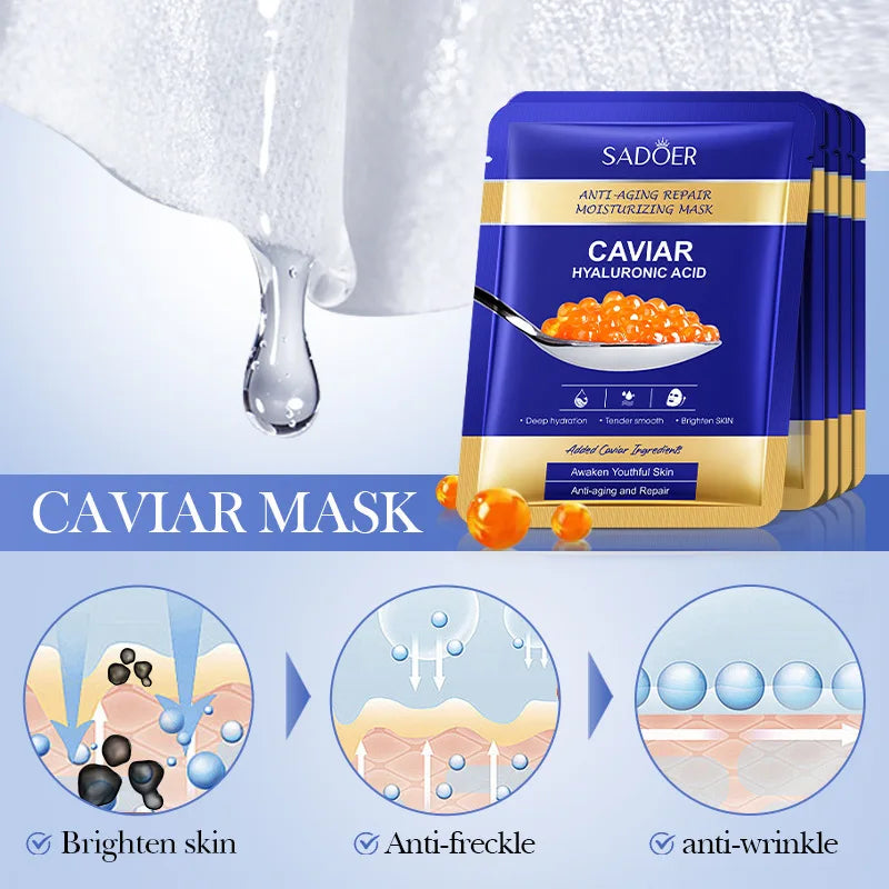 CAVIAR HYALURONIC FACIAL MASK – 5PCS