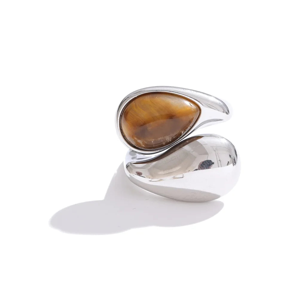 Pearl Water Drop Finger Ring Gold Platinum Plated