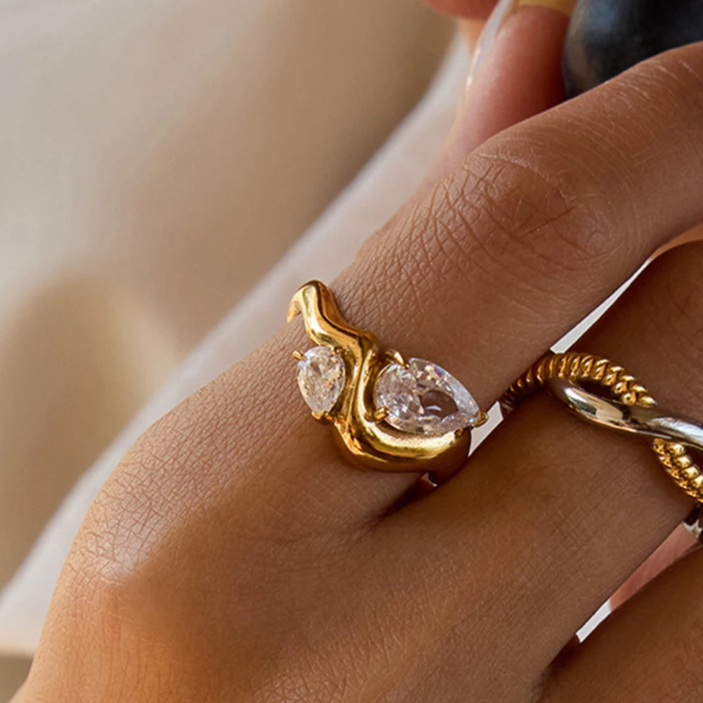 18K Gold Color PlatedTwistable Ring