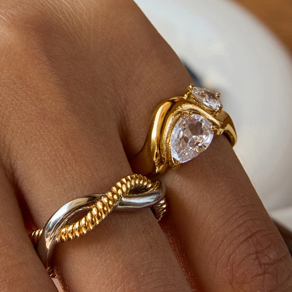 18K Gold Color PlatedTwistable Ring
