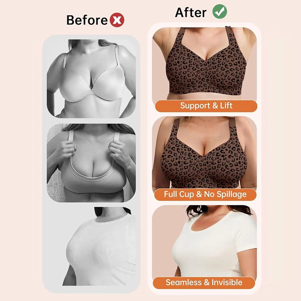 Leopard Print Seamless Jelly Bra
