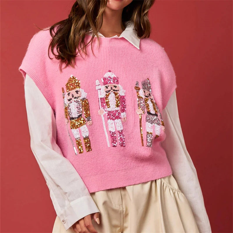 Women Sequin Nutcracker VEST