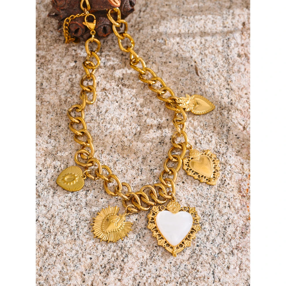 Resin Heart Love Drop Necklace