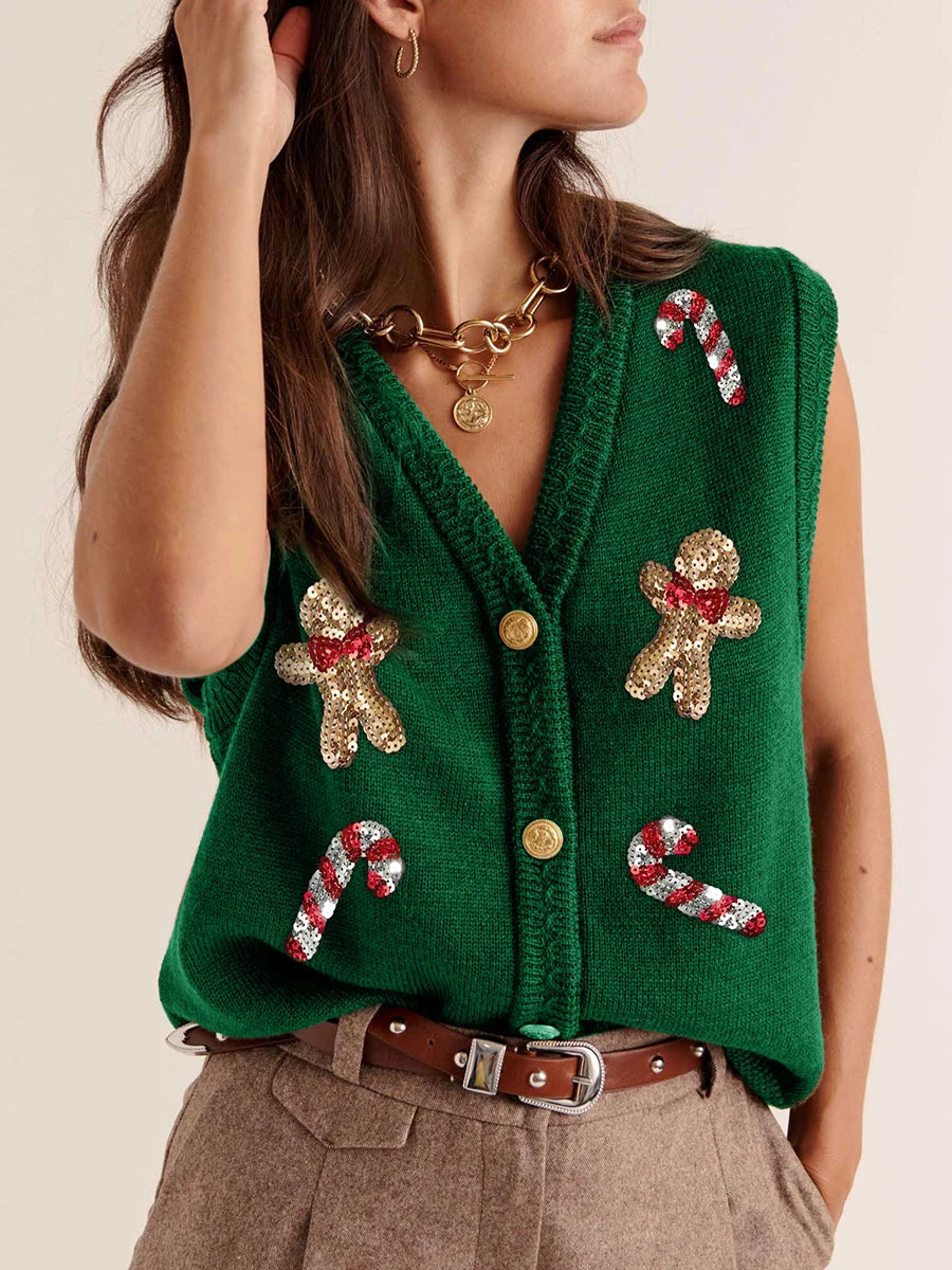 Women Sequin Nutcracker VEST