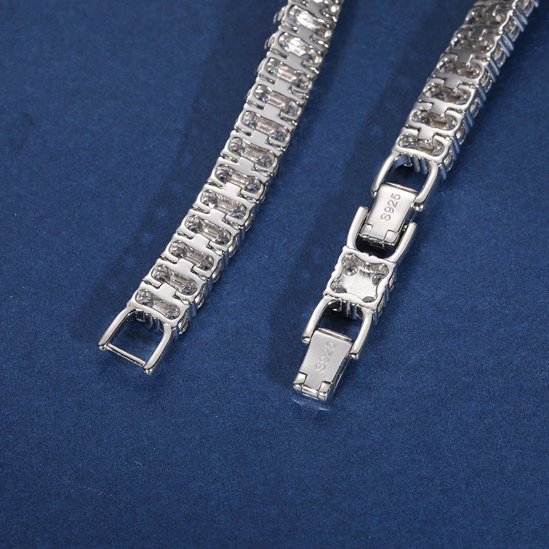 Lueur Royale Moissanite Tennis Bracelet – 925 Sterling Silver 18K White Gold Plated D VVS1