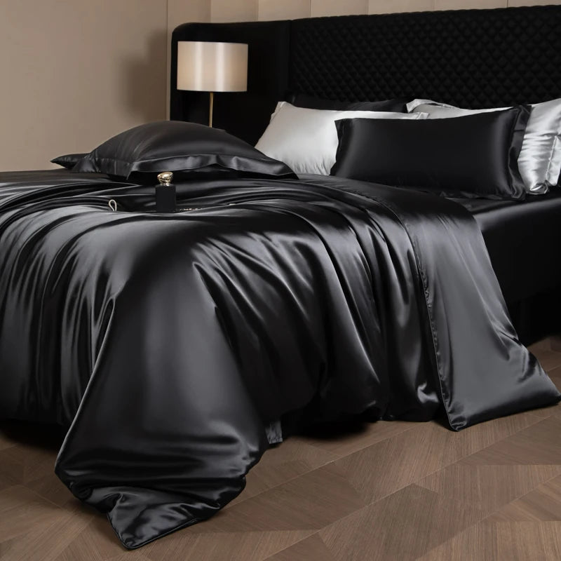 BLACK - Mulberry Silk Bed Ensemble Set