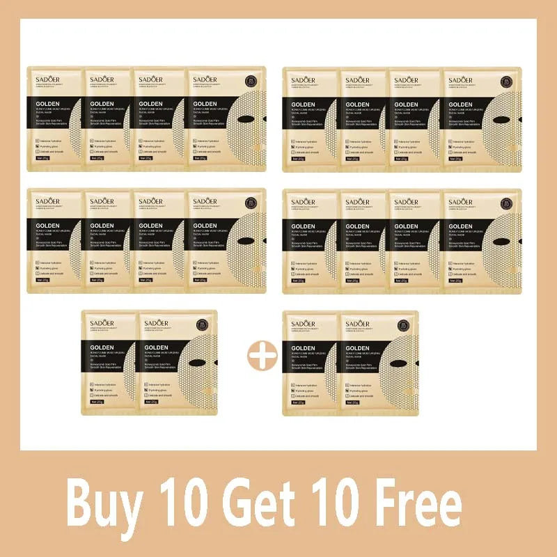 24K GOLD MOISTURIZING FACIAL MASK – 20PCS