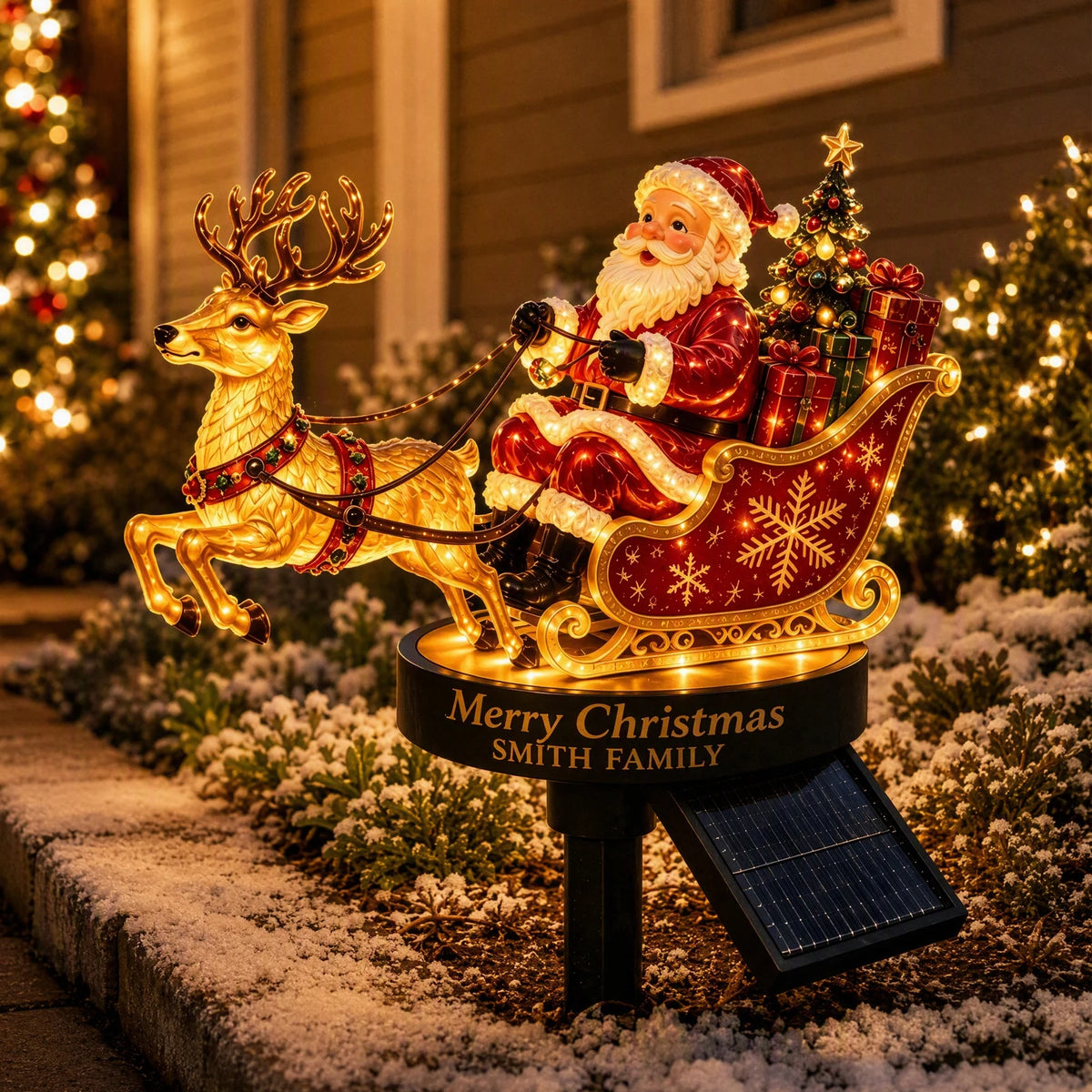 Solar Santa Claus Reindeer