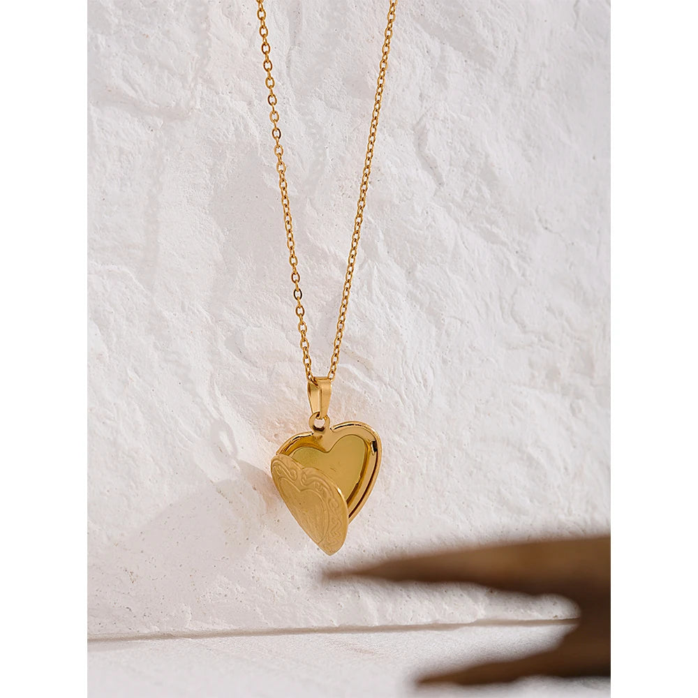 Picture Frame Locket Charm Necklace