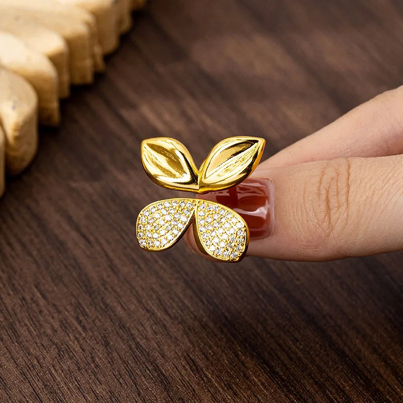 Aurielle 24K Gold Grass Ring