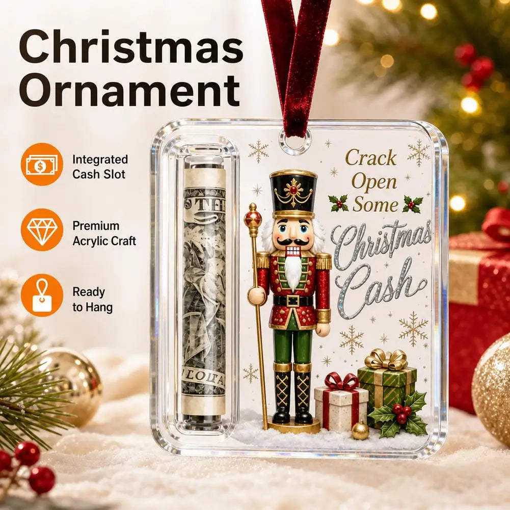 Tree Hanging Acrylic Money Clip Christmas Gift Card Money Holder