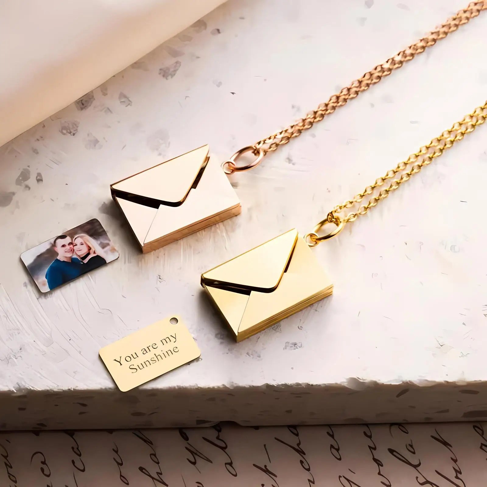 Custom Envelope Photo Necklace