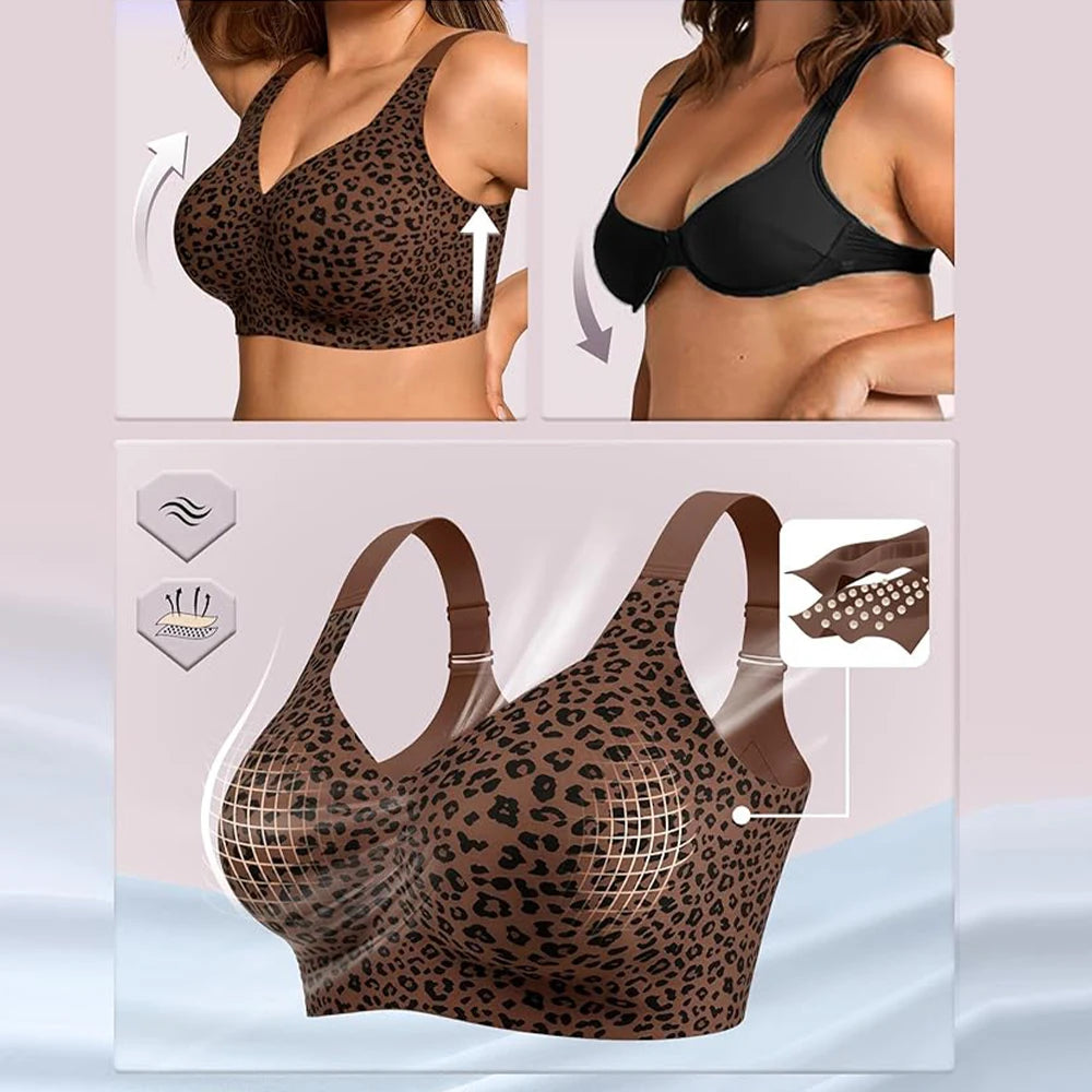 Leopard Print Seamless Jelly Bra