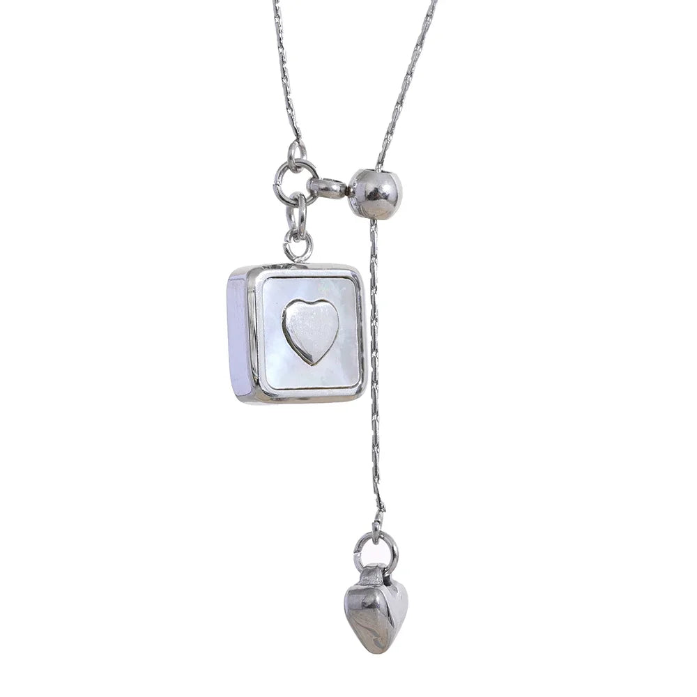 Square Heart Shell Statement 18k Gold Plated