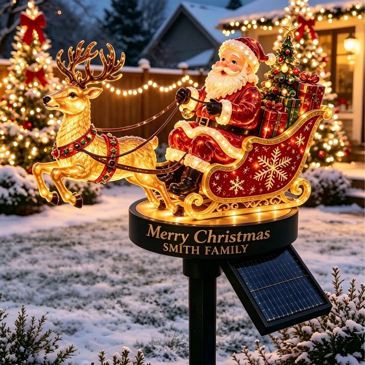 Solar Santa Claus Reindeer