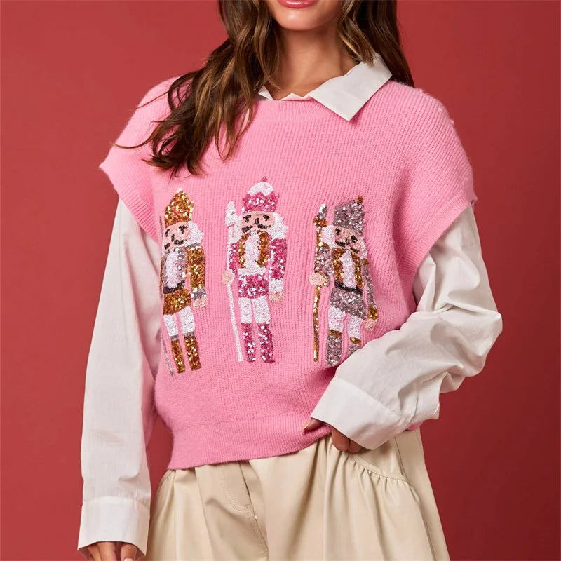Women Sequin Nutcracker VEST