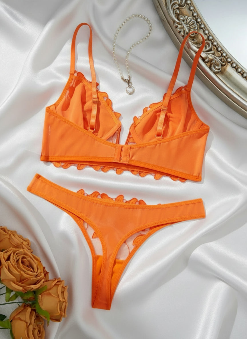 French Embroidered Lingerie Set