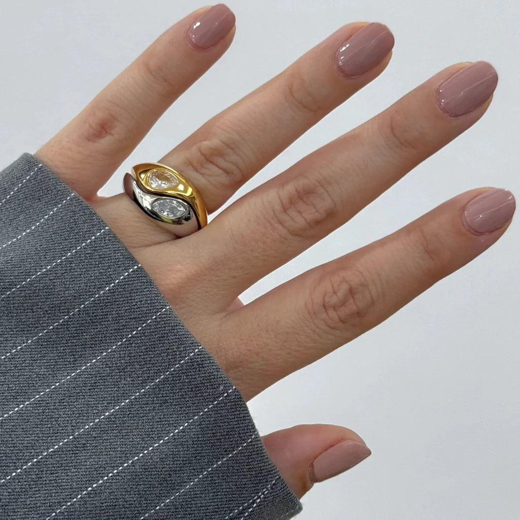 Gold Plated Two Tone Ring