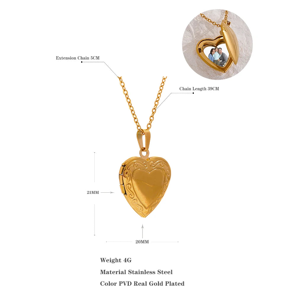 Picture Frame Locket Charm Necklace