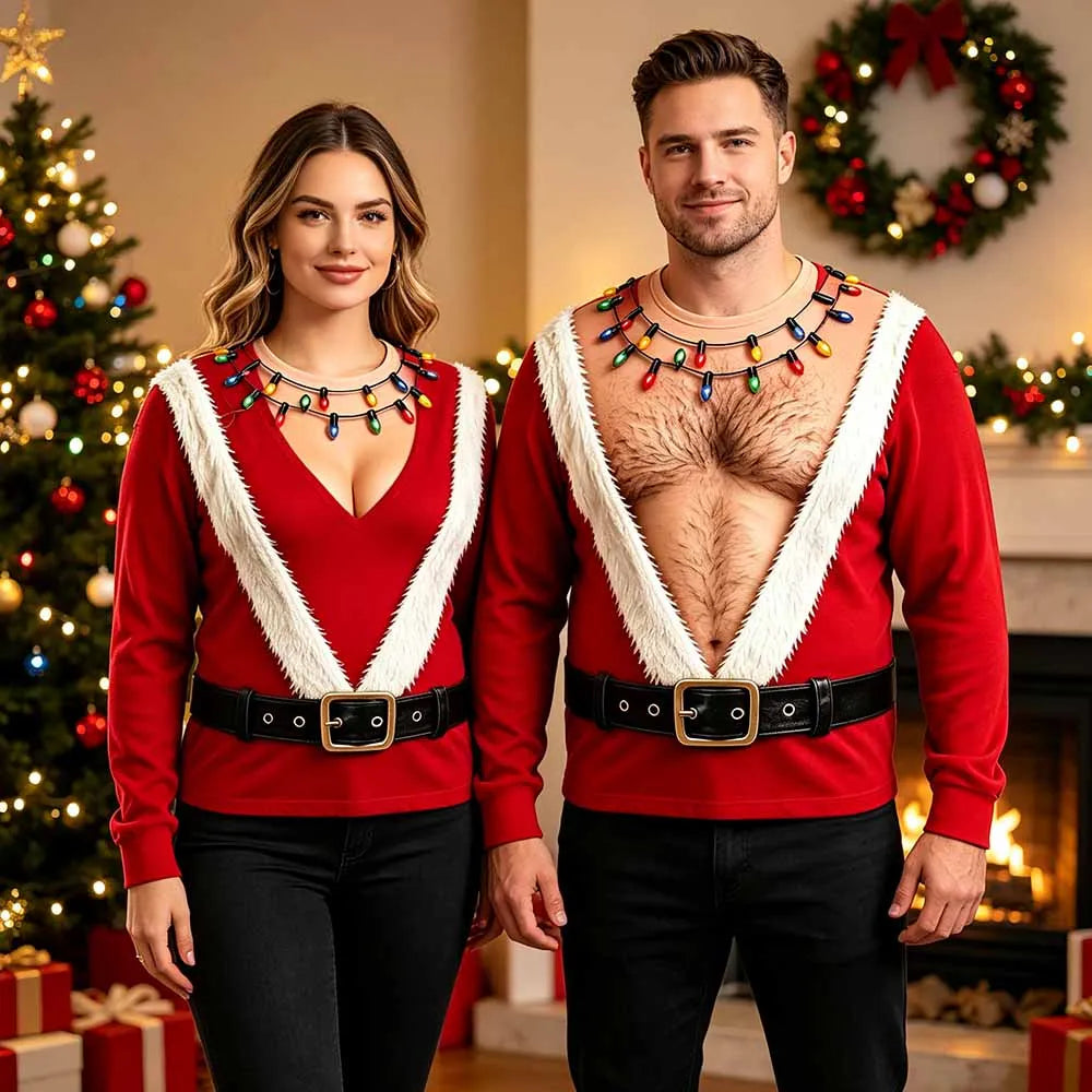 Pullovers Crewneck Christmas Party Sleeve Sweatshirt