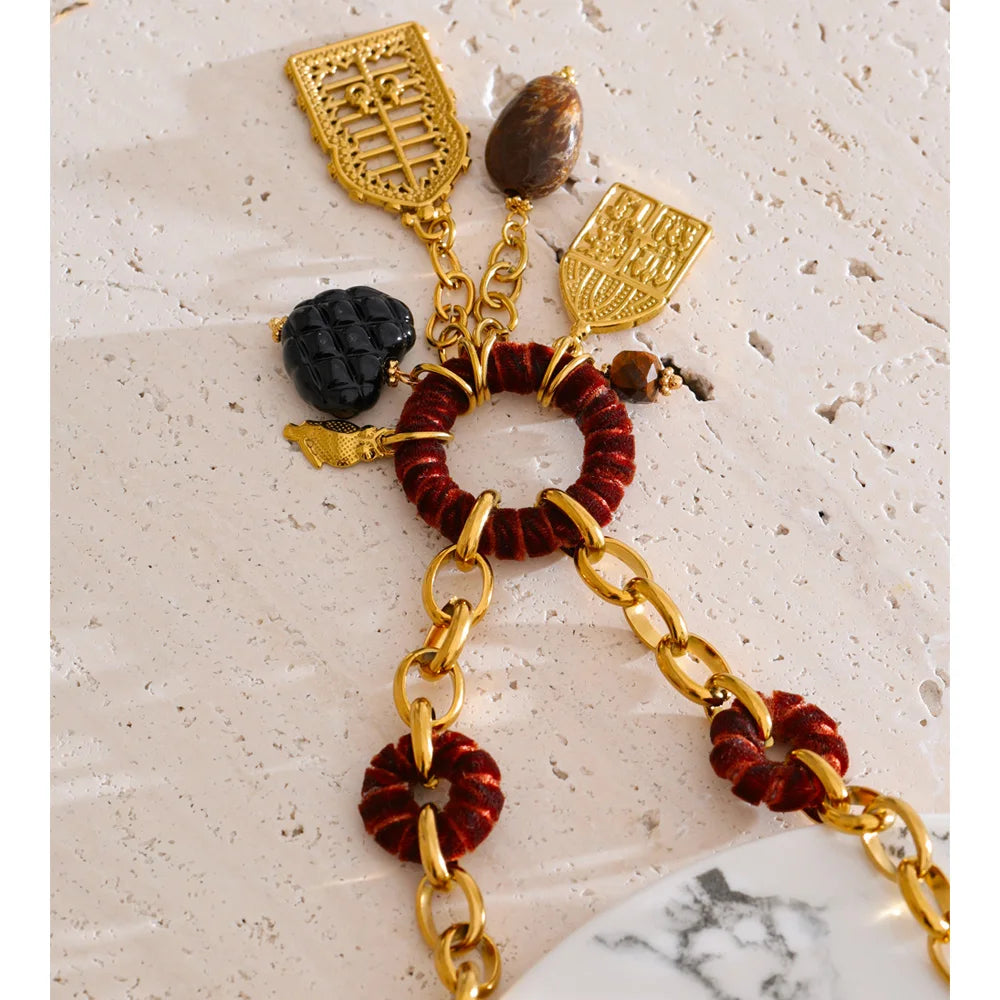 Resin Heart Geometric Charm Pendant