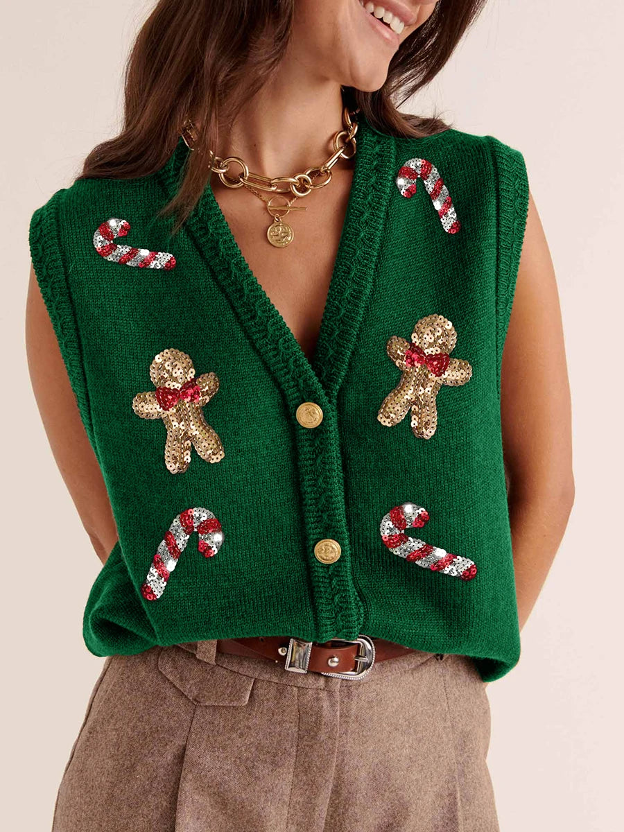 Women Sequin Nutcracker VEST