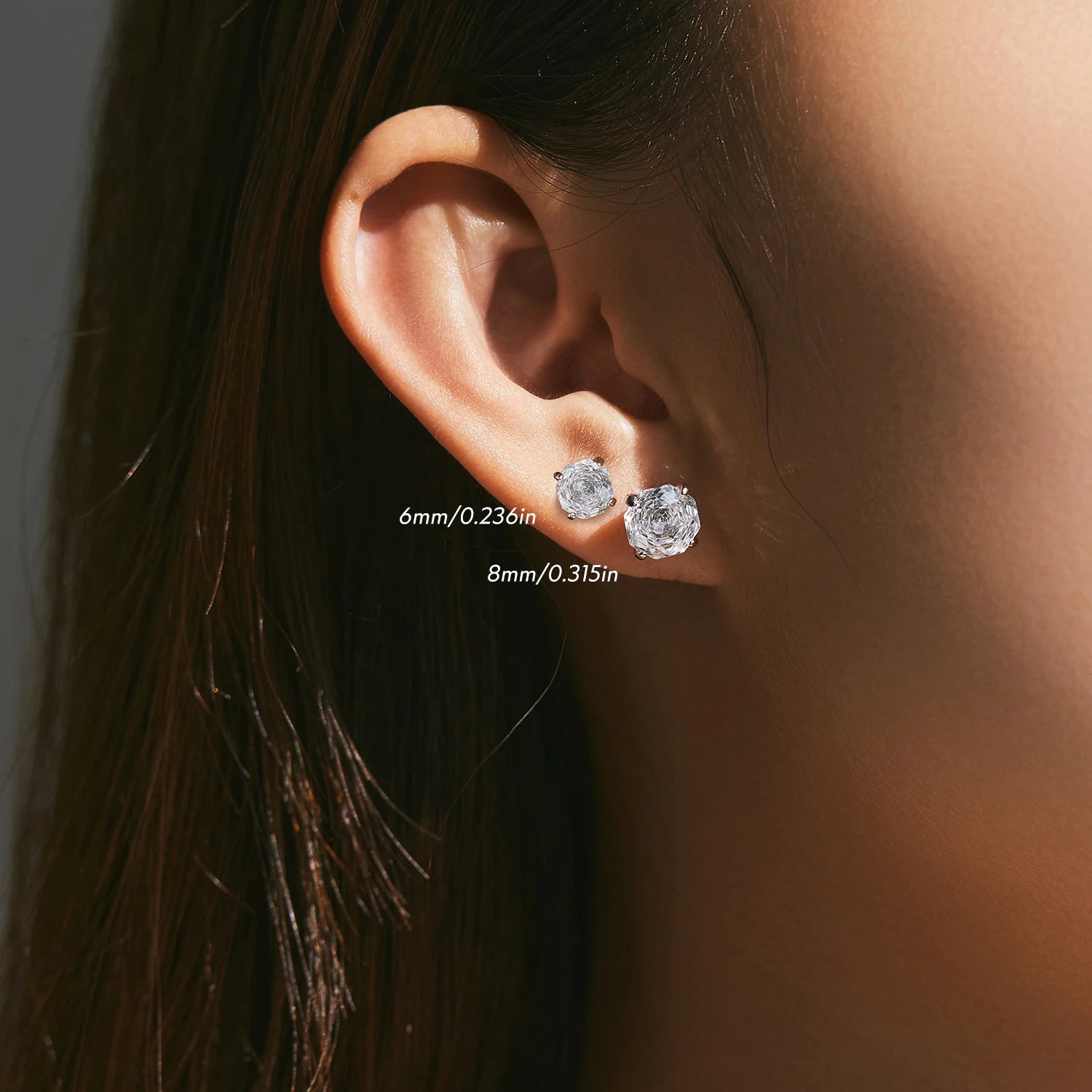 Geometric Zircon Stud Earrings