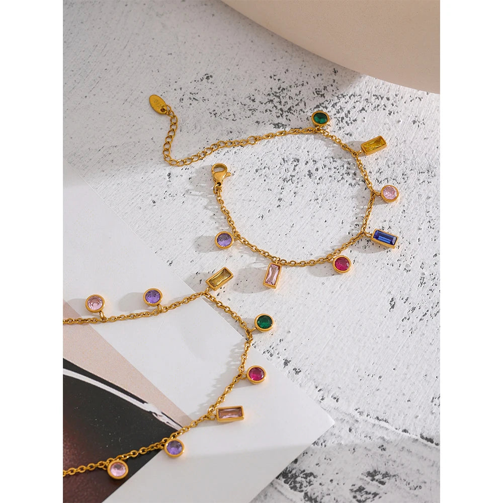 Waterproof Cubic Zirconia Chain Necklace Bracelet CZ