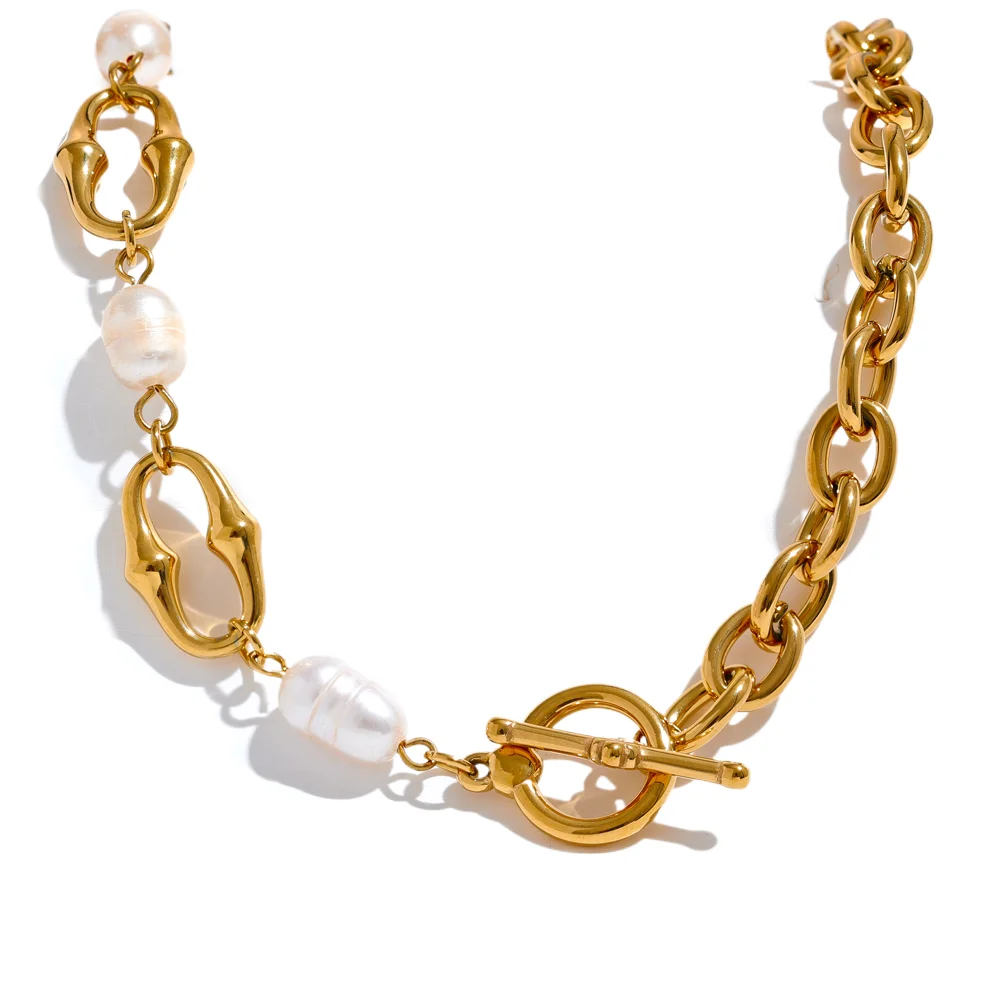 Pearls Metal Chain 18K PVD Plated