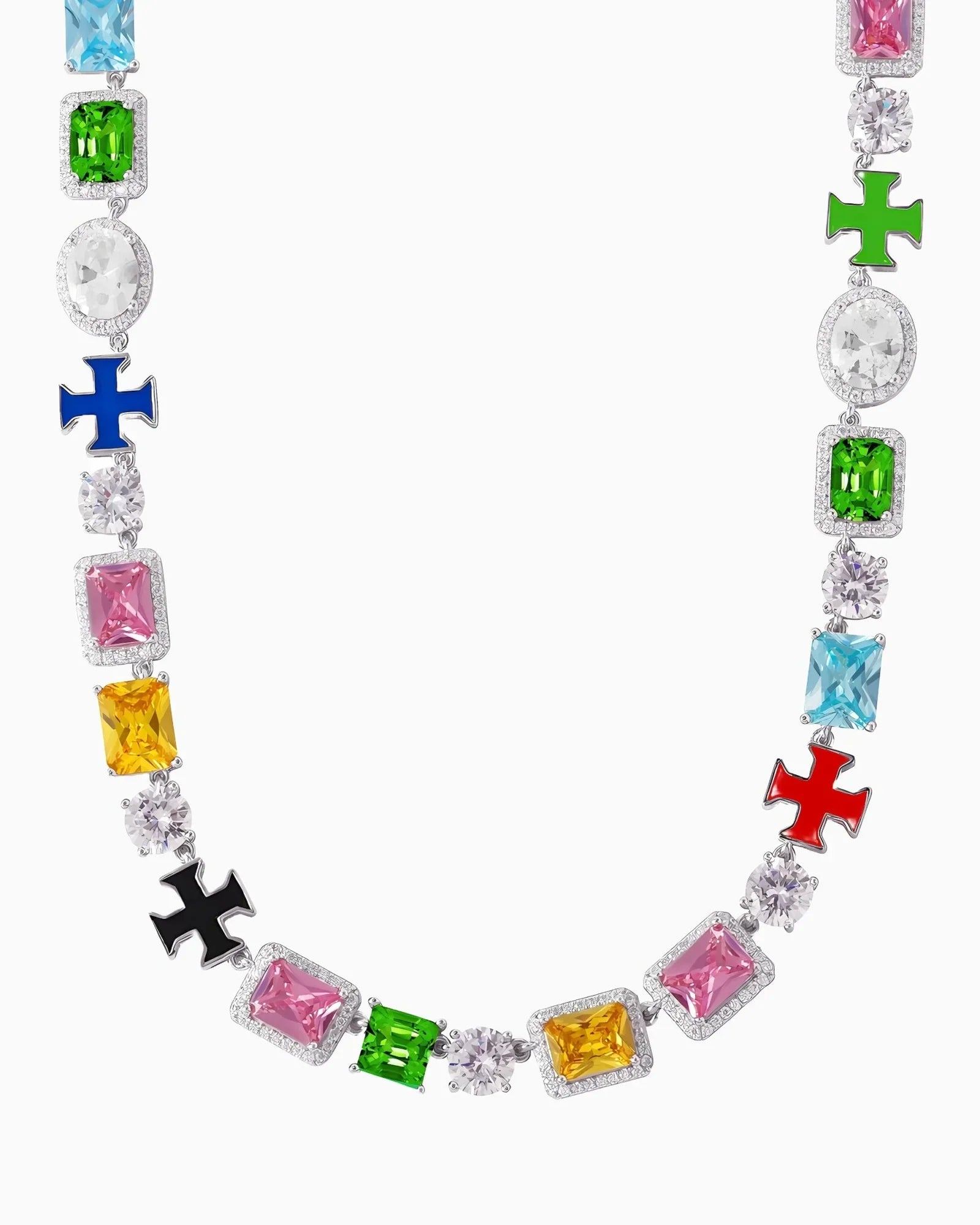 Cioz Blue Baguette Tennis Necklace