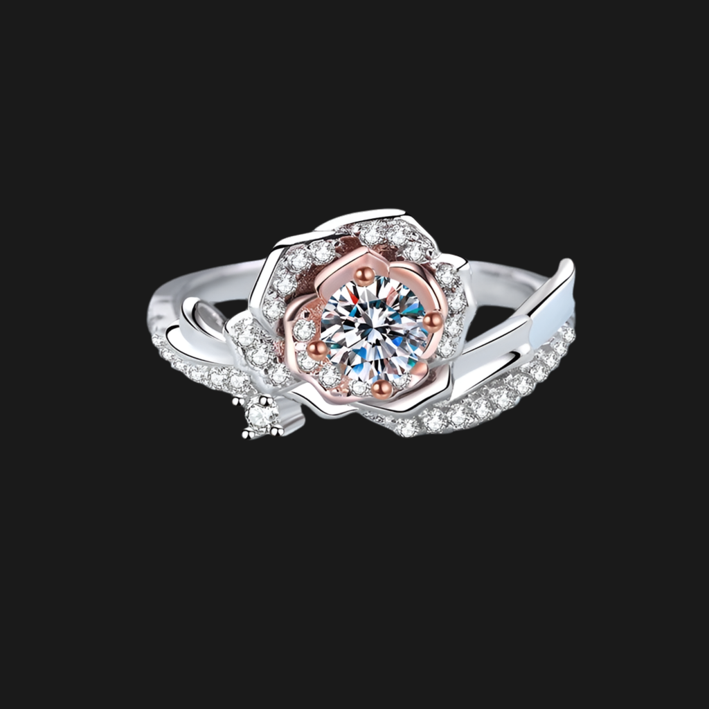 LILECO 18K Rose Prong Moissanite Ring