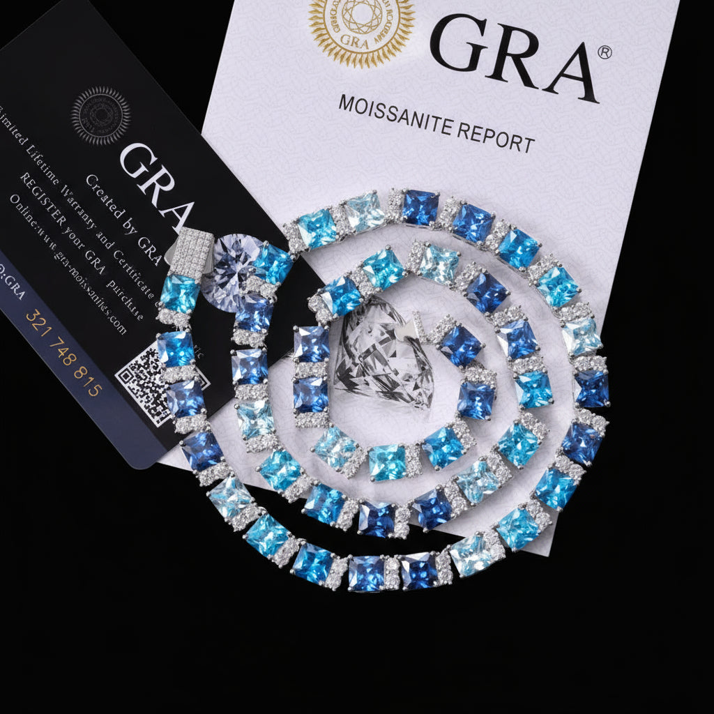 Ocean Baguette Tennis Necklace