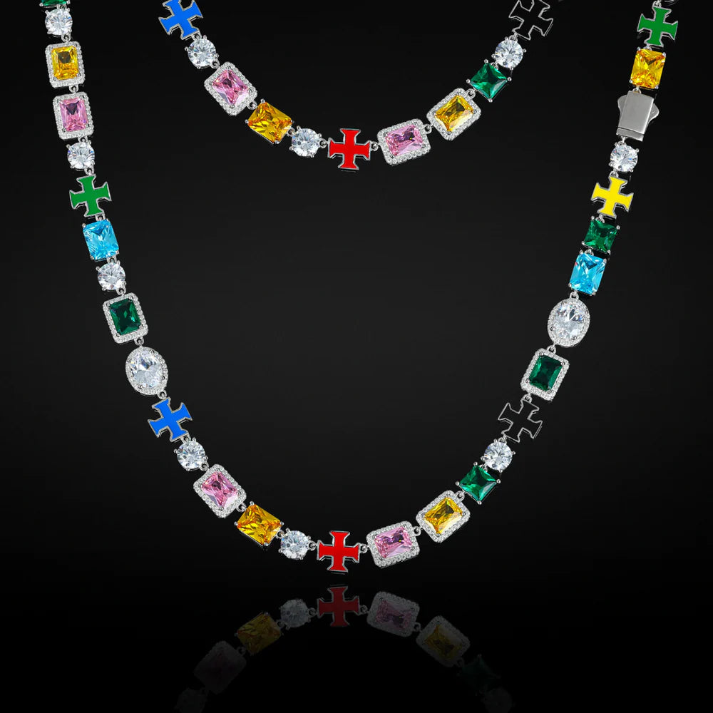 Cioz Blue Baguette Tennis Necklace