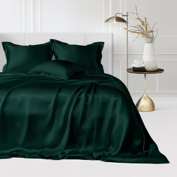DARK GREEN - Mulberry Silk Bed Ensemble Set