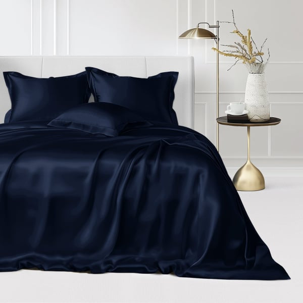 NAVY BLUE - Mulberry Silk Bed Ensemble Set