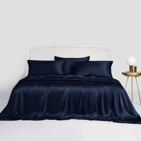 NAVY BLUE - Mulberry Silk Bed Ensemble Set